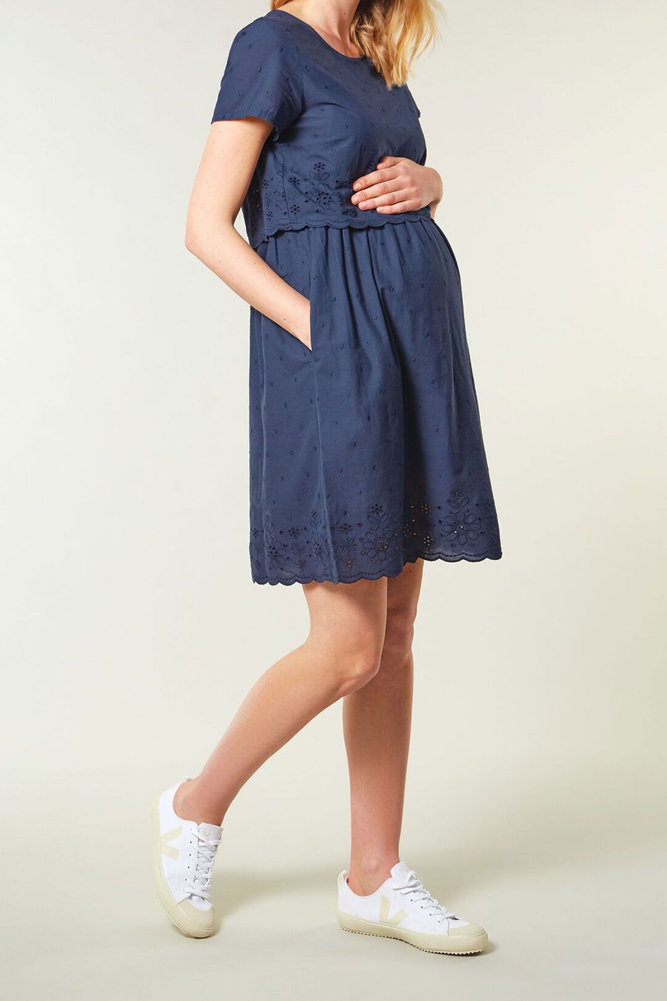 Schiffli Maternity & Nursing Dress
