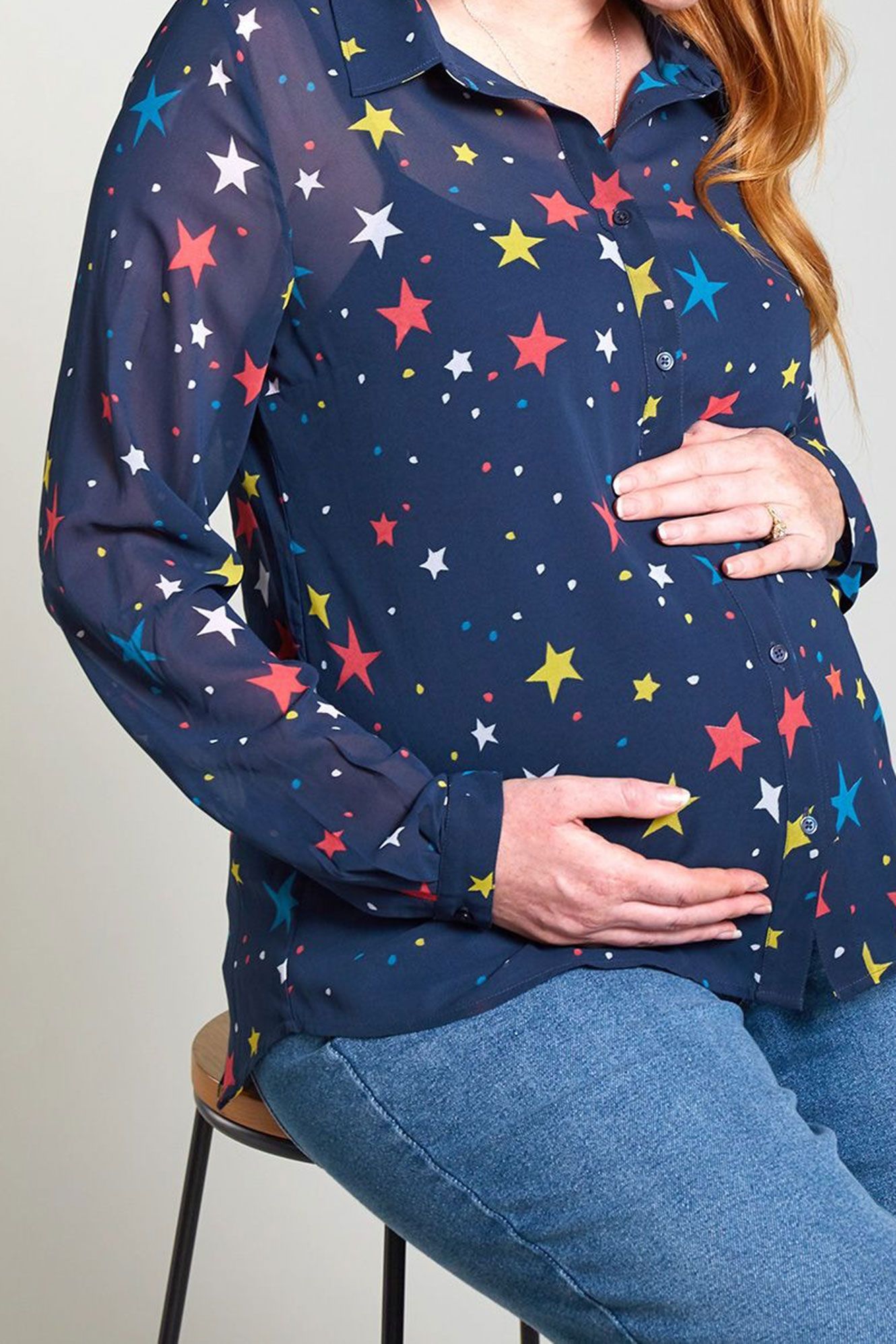 Umstands- und Stillhemd aus Georgette