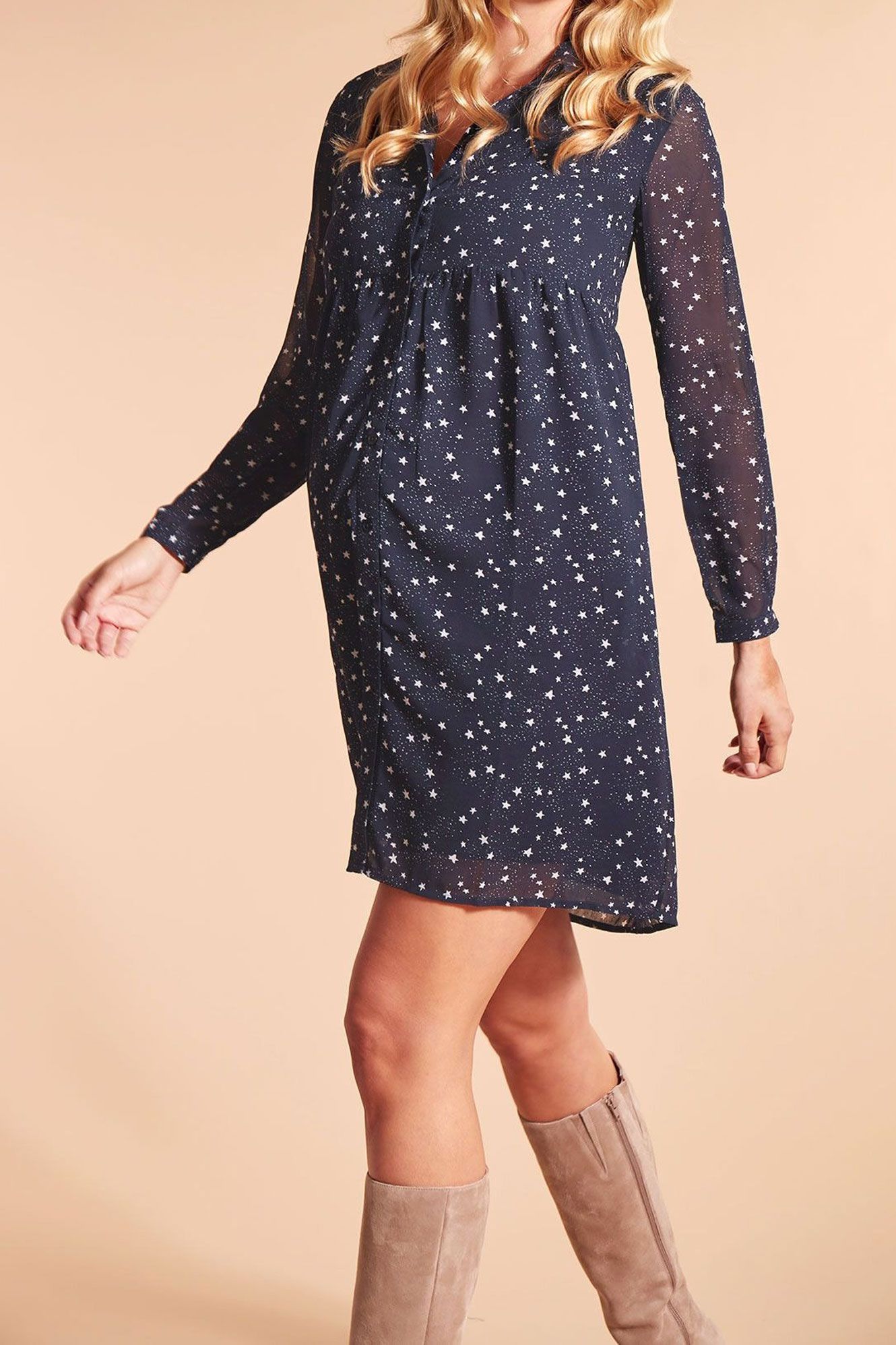 Malia Maternity and Nursing Shirt Dress