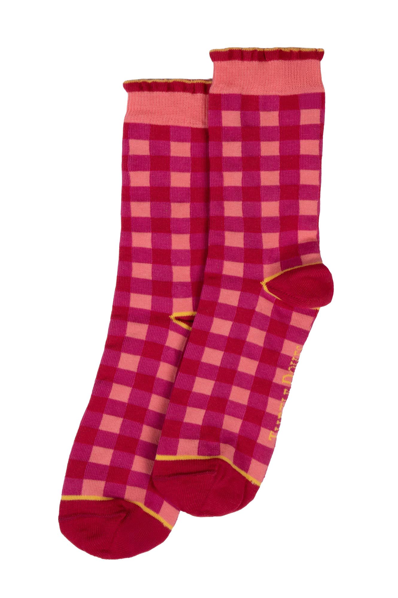 Women's Gingham Frill Socks